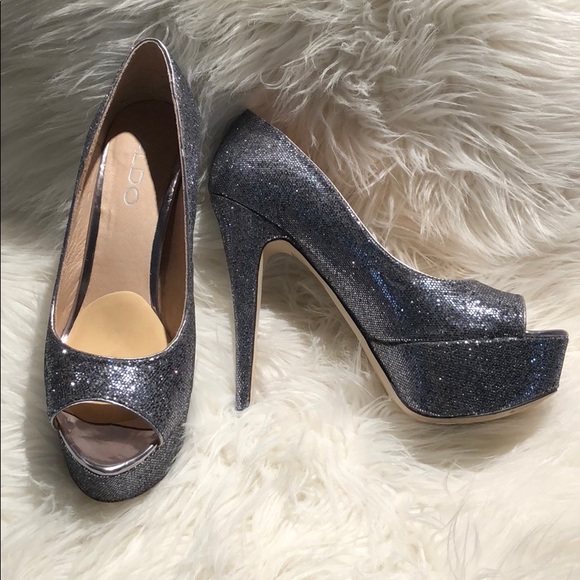 aldo silver pumps